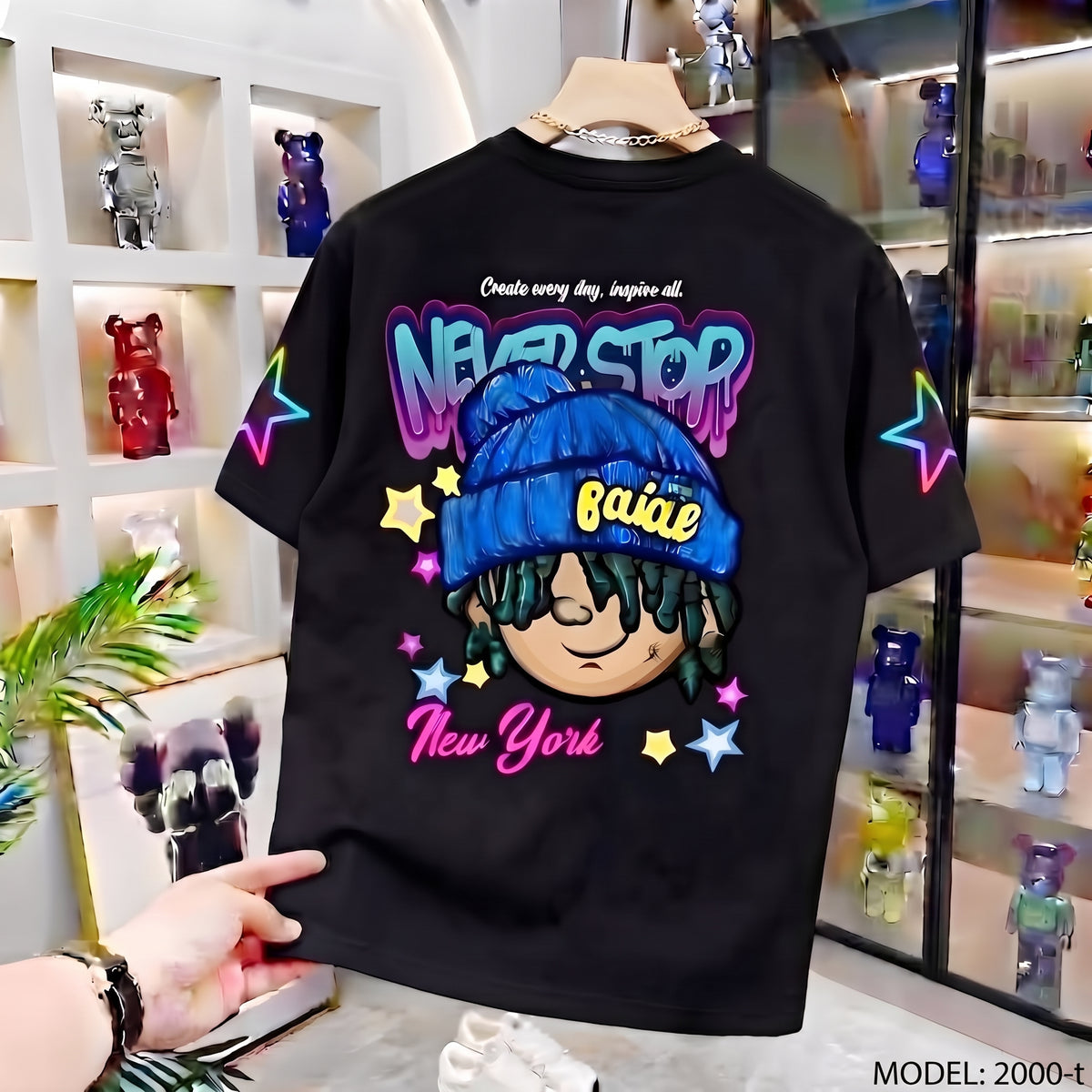 "Never Stop" New York Streetwear Graphic T-Shirt | Fast Print