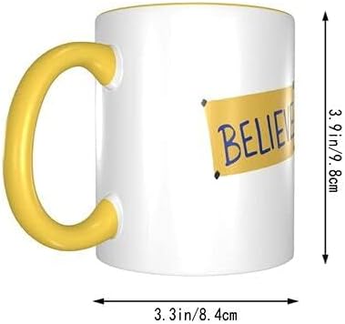 ECKOI Funny Ted Lasso Believe Sign Coffee Mug Novelty Warmer Gifts for Women Friend Kids Travel Mugs with Quotes for Mommy on Mother's Day/Birthday/Christmas Mug 11oz