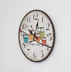 Generic Cartoon Wood Wall Clock, 30cm x 30cm, Multicolor