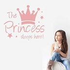 ملصق حائط قابل للإزالة بعبارة "The Princess" باللون الوردي لديكور غرفة الأطفال