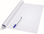 TECHBLAZE White Board Sticker with Marker Pen Reusable Extra Large Size for Wall Self Adhesive Removal use in Home Study Kids, Presentation Preparation in School and Office (White)