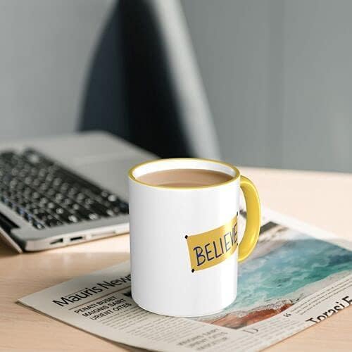 ECKOI Funny Ted Lasso Believe Sign Coffee Mug Novelty Warmer Gifts for Women Friend Kids Travel Mugs with Quotes for Mommy on Mother's Day/Birthday/Christmas Mug 11oz