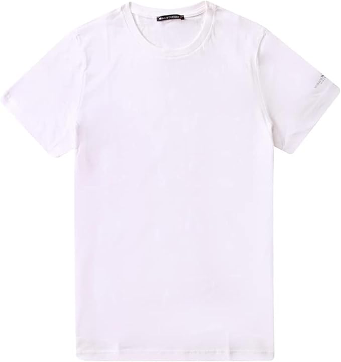 Round neck printed cotton T-Shirt-white