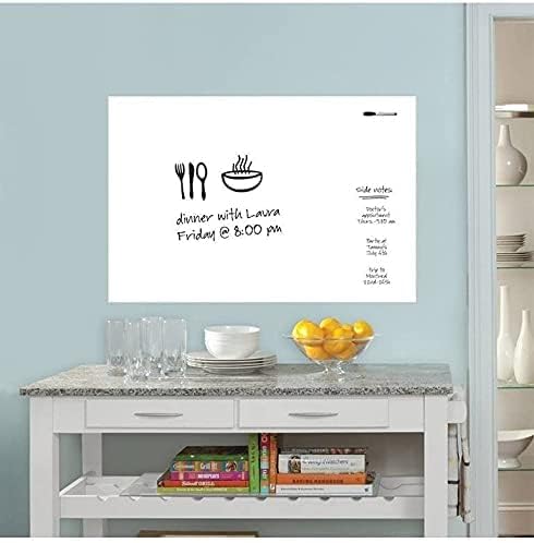 TECHBLAZE White Board Sticker with Marker Pen Reusable Extra Large Size for Wall Self Adhesive Removal use in Home Study Kids, Presentation Preparation in School and Office (White)