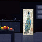 Creative 3D Classic Peacock Pattern Fridge Sticker Self-adhesive Home Decorative Wall Sticker