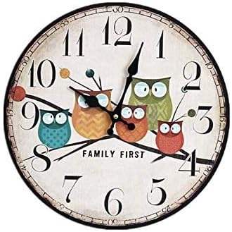 Generic Cartoon Wood Wall Clock, 30cm x 30cm, Multicolor
