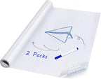 2 Pack Dry Wipe Magic Self Adhesive Whiteboard Sticker Roll - DIY Wall Paper Contact White Board Stickers 17.7" x 78.7", Chalkboard Wallpaper for Office/Bar/Home/Store/Restaurants(Includes 2 Pen)