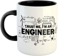 كوب ASHVAH "Trust Me I'm an Engineer" مضحك - كوب قهوة سيراميك أسود، فكرة هدية للمهندسين - أسود