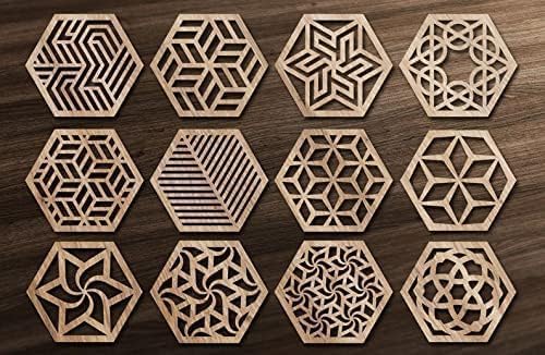 Wood coaster - 12 piece shapes