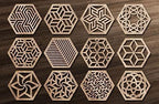 Wood coaster - 12 piece shapes