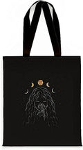 Huayyah T31 Canvas Tote Bag With Zipper And 2 Large Pockets (Moons Girl)