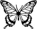 Wooden butterfly wall art, 75 x 60 cm, black