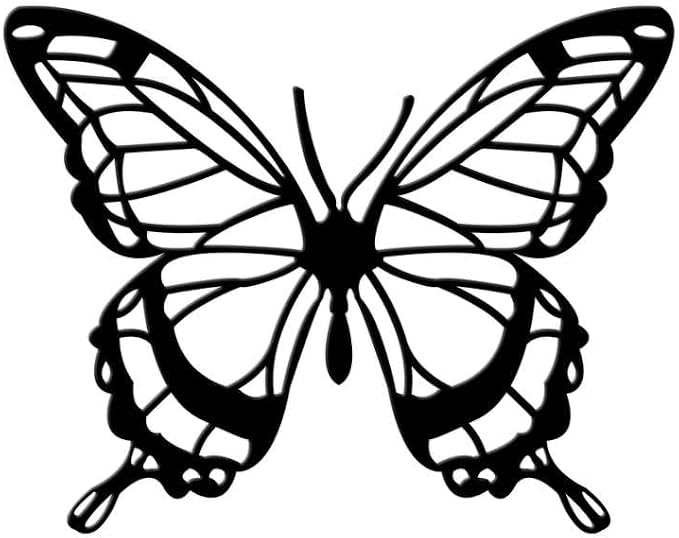 Wooden butterfly wall art, 75 x 60 cm, black