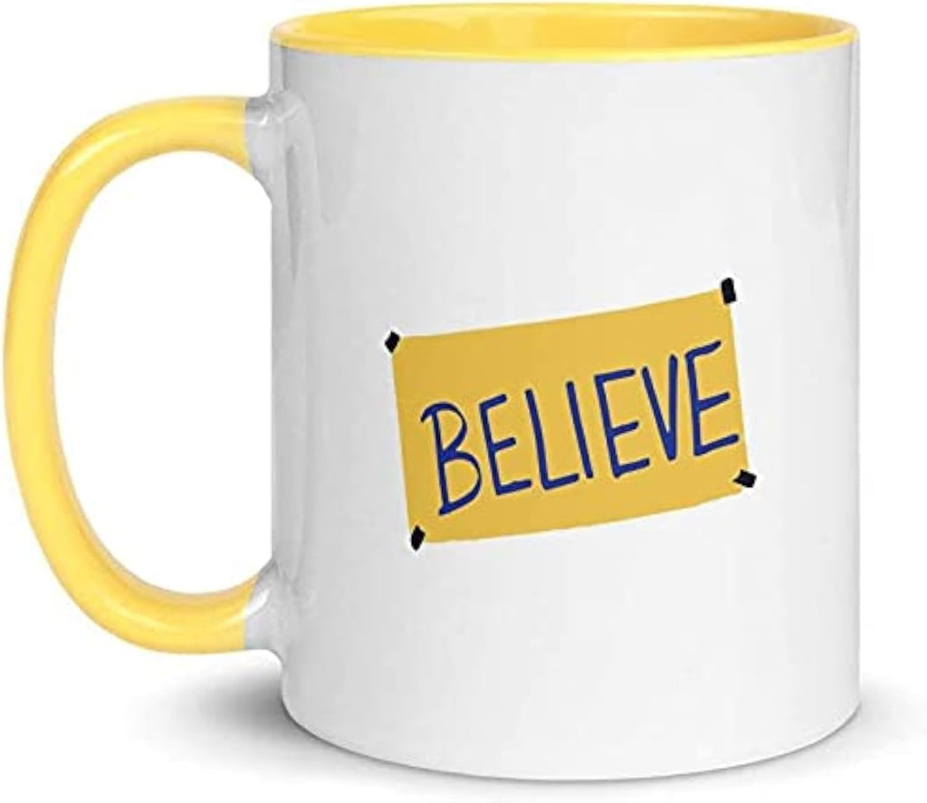 ECKOI Funny Ted Lasso Believe Sign Coffee Mug Novelty Warmer Gifts for Women Friend Kids Travel Mugs with Quotes for Mommy on Mother's Day/Birthday/Christmas Mug 11oz