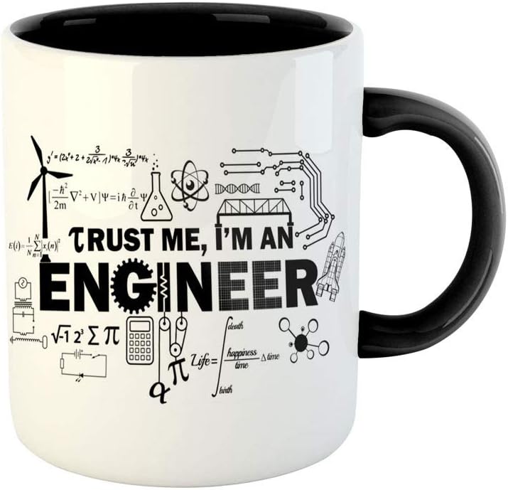 ASHVAH Trust Me I'm an Engineer Funny Mug- Ceramic Black Coffee Mug, Engineers Gifts Idea - Black