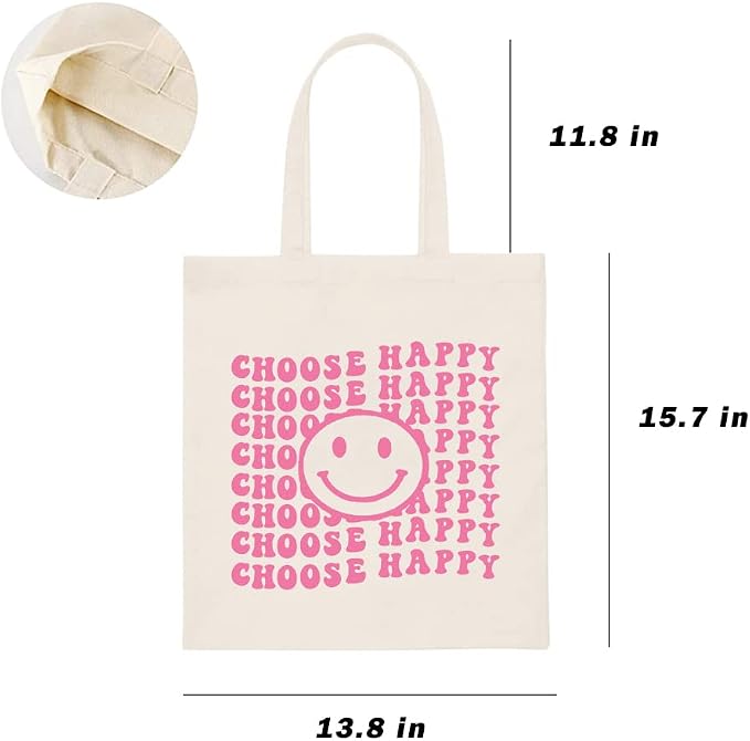 Haukea Canvas Tote Bag for Women Aesthetic Cute Tote Bags Inspirational Gifts for Women Beach Bags Reusable Grocery Bags, Style-c