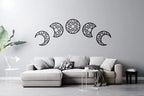 Moon Phases Wooden Wall Sticker Set H01255 - 5 Pieces, 30 x 30 cm, Black