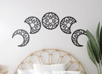 Moon Phases Wooden Wall Sticker Set H01255 - 5 Pieces, 30 x 30 cm, Black