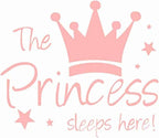 ملصق حائط قابل للإزالة بعبارة "The Princess" باللون الوردي لديكور غرفة الأطفال