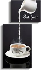 Pinetree Art Kitchen Canvas Coffee Bar Wall Decor Art (ولكن أولًا القهوة)