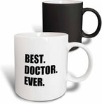 3dRose Mug_179775_3 Best Doctor Ever-Fun Job Pride Gift for GPS Specialist DRS and PhDs, Ceramic, Black/White