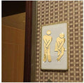 3D Acrylic Bathroom Mirror Stickers Woman&Man Toilet Sign Mirror Wall Sticker Home Hotel Washroom Door Sign Mirror Sticker