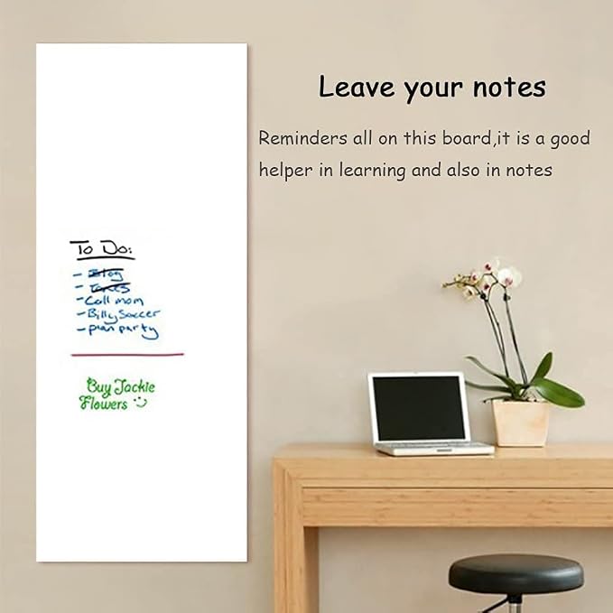 TECHBLAZE White Board Sticker with Marker Pen Reusable Extra Large Size for Wall Self Adhesive Removal use in Home Study Kids, Presentation Preparation in School and Office (White)