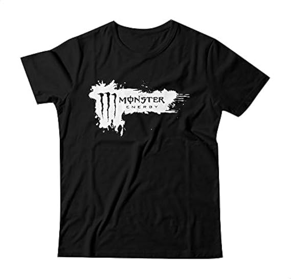fast Print Monster Short Sleeve T-Shirt For Men- Black White, M