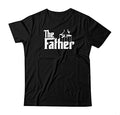 تي شيرت Fast Print The Father للرجال بأكمام قصيرة - أسود أبيض، M