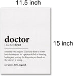 LEXSIVO Doctor Definition Print Canvas Wall Art Doctor Office Decor Modern Doctor Painting 12x15 Canvas Poster Framed Ready to Hang Artwork Medical School Student New Doctor Gift