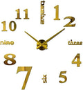 Modern design golden 3D diy wall clock