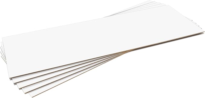 Diseños y Fabricados en Madera White MDF Board for Decoration, Crafts, Marquetry - 75 x 24 cm - Thickness 2.5 mm - Pack of 5