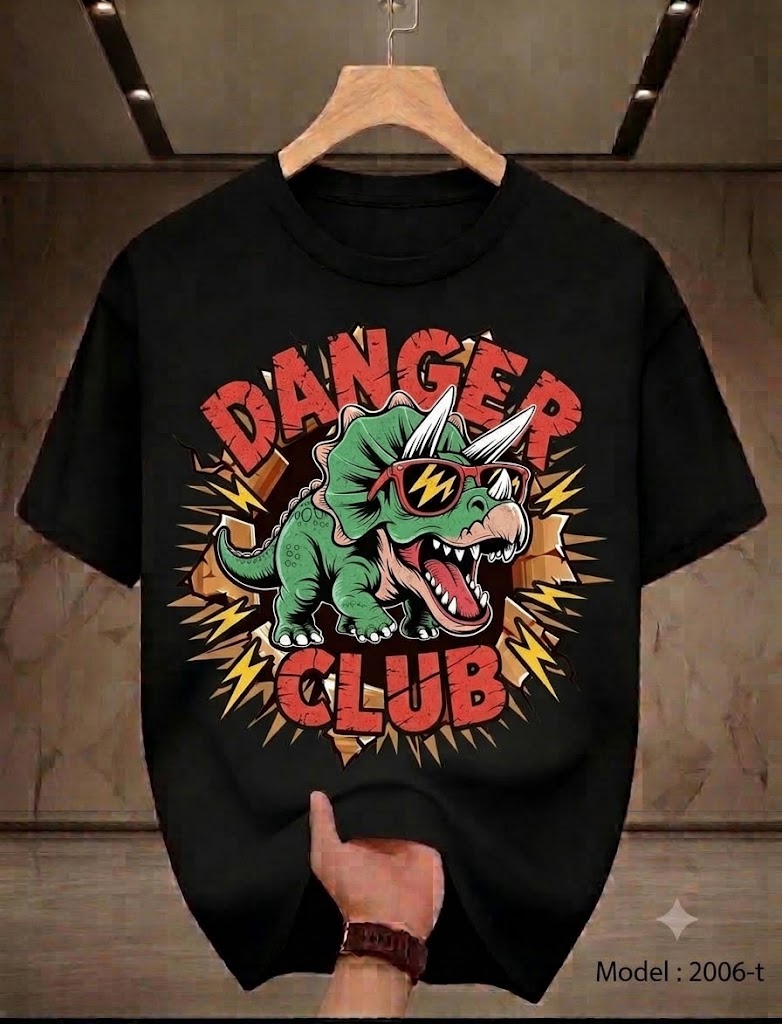 Ward T-Shirt Brand - Danger Club Triceratops Graphic Tee | Fast Print Custom T-Shirt