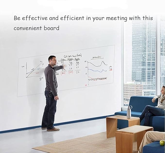 TECHBLAZE White Board Sticker with Marker Pen Reusable Extra Large Size for Wall Self Adhesive Removal use in Home Study Kids, Presentation Preparation in School and Office (White)