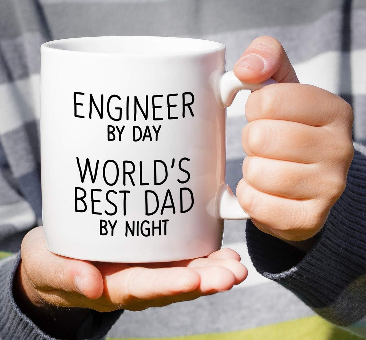 Fast Print Funny Mug - Engineer by Day World's Best Dad by Night 11 Oz Ceramic Coffee Mugs - Funny, Sarcasm, Sarcastic, Motivational, Inspirational birthday gifts for dad, papa, father, father's day gift