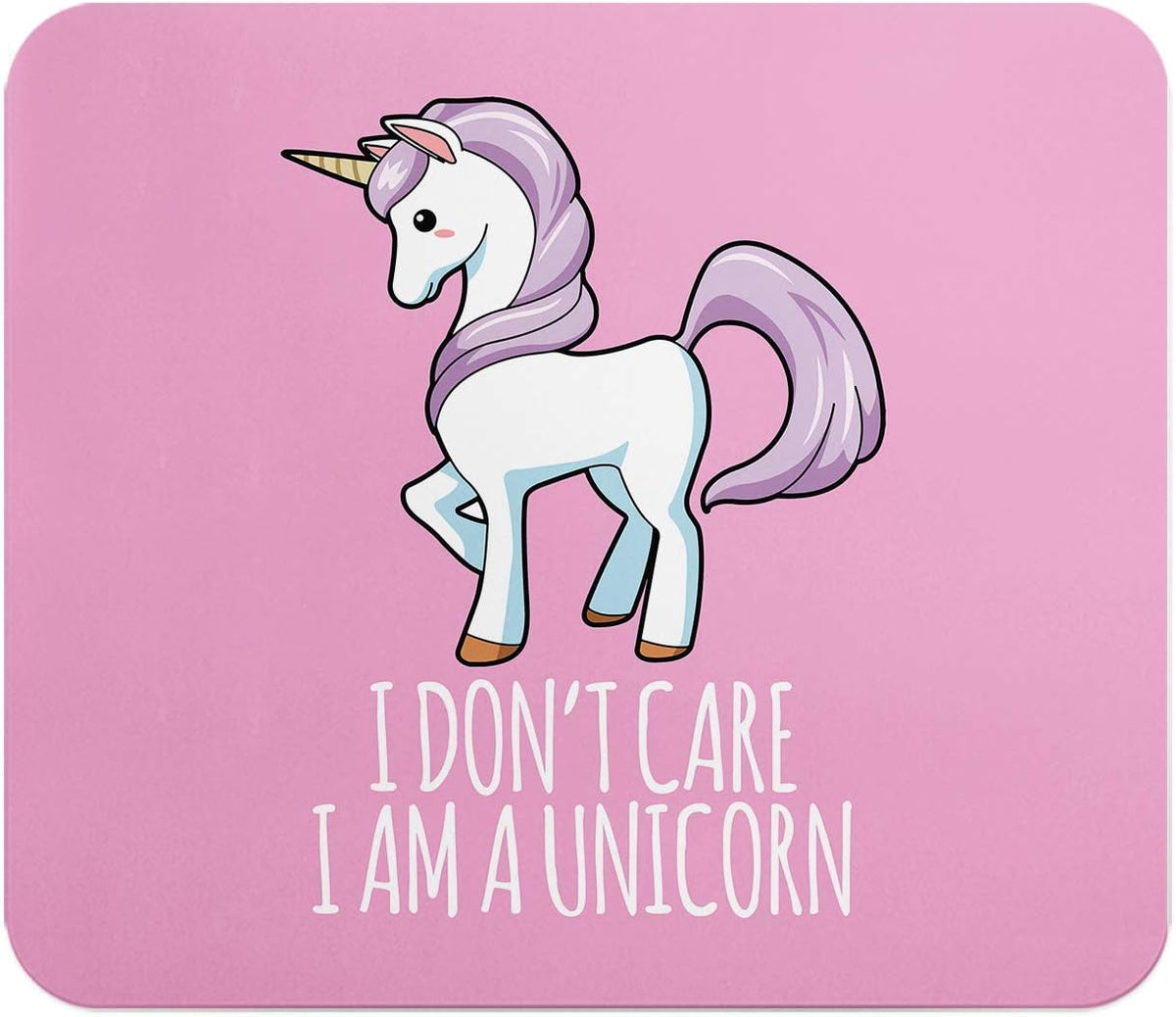 Loud Universe Unicorn I Don't Care Pretty Rectangular Thick Flexible Mouse Pad