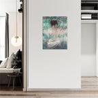 Beynepe Bathroom Decor Wall Art Beautiful Girl Back Pictures Abstract Woman Watercolor Painting Canvas Prints Modern Artwork Framed Decor for Girls Room Bedroom Bathroom 12"x16"