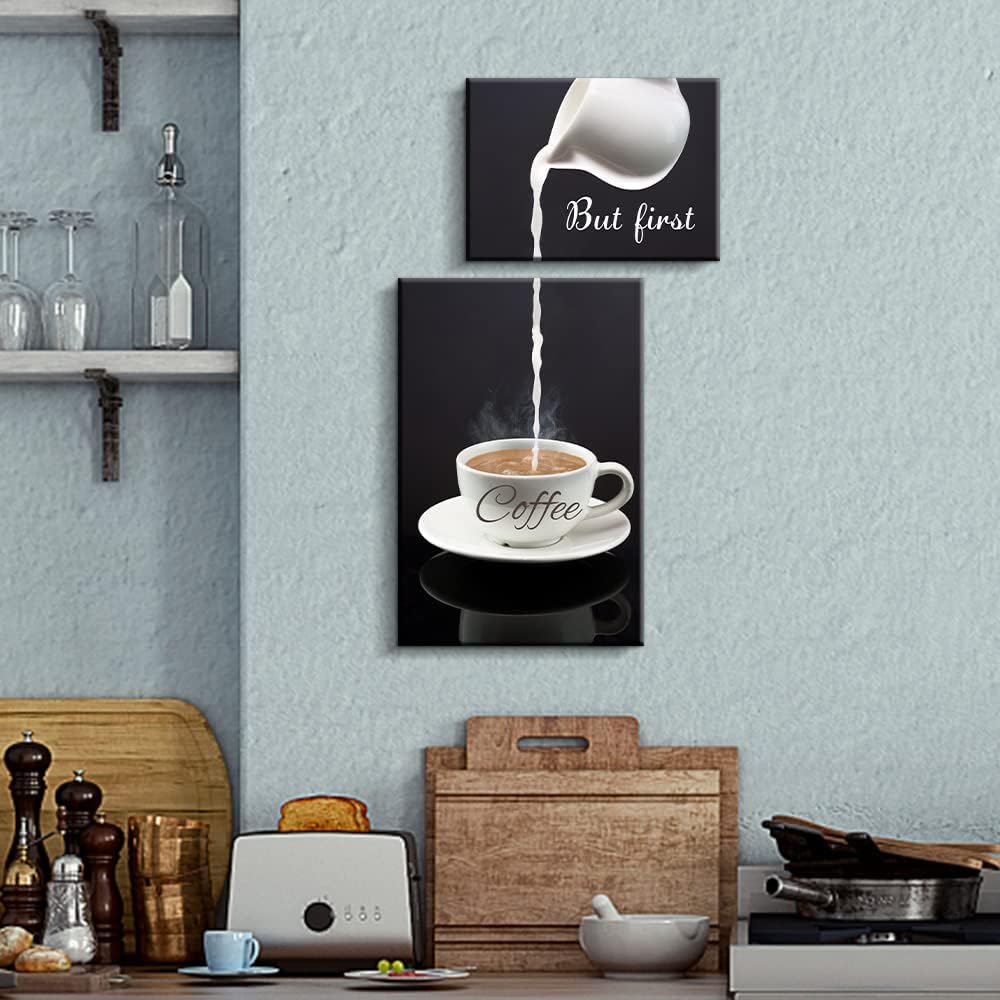 Pinetree Art Kitchen Canvas Coffee Bar Wall Decor Art (ولكن أولًا القهوة)