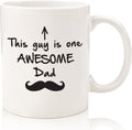 Best Dad Gifts - Funny Coffee Mug - One Awesome Dad - Father's Day Gifts for Dad, Men - Unique Gift Ideas for Him from Daughter, Son, Wife - Cool Birthday Present for Husband - Fun Novelty Cup (White)