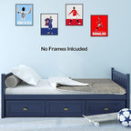 Soccer Star Wall Art Posters, Cristiano Ronaldo and Lionel Messi Posters, Motivational Football Superstar Canvas Wall Art Prints for Boys Room Gym Office Man Cave Decor, Set of 6-(8"x10" Unframed)