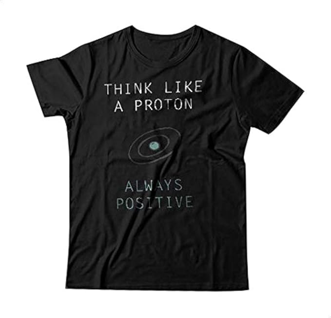 Fast Print Always Positive Short Sleeve T-Shirt For Men- Black, L