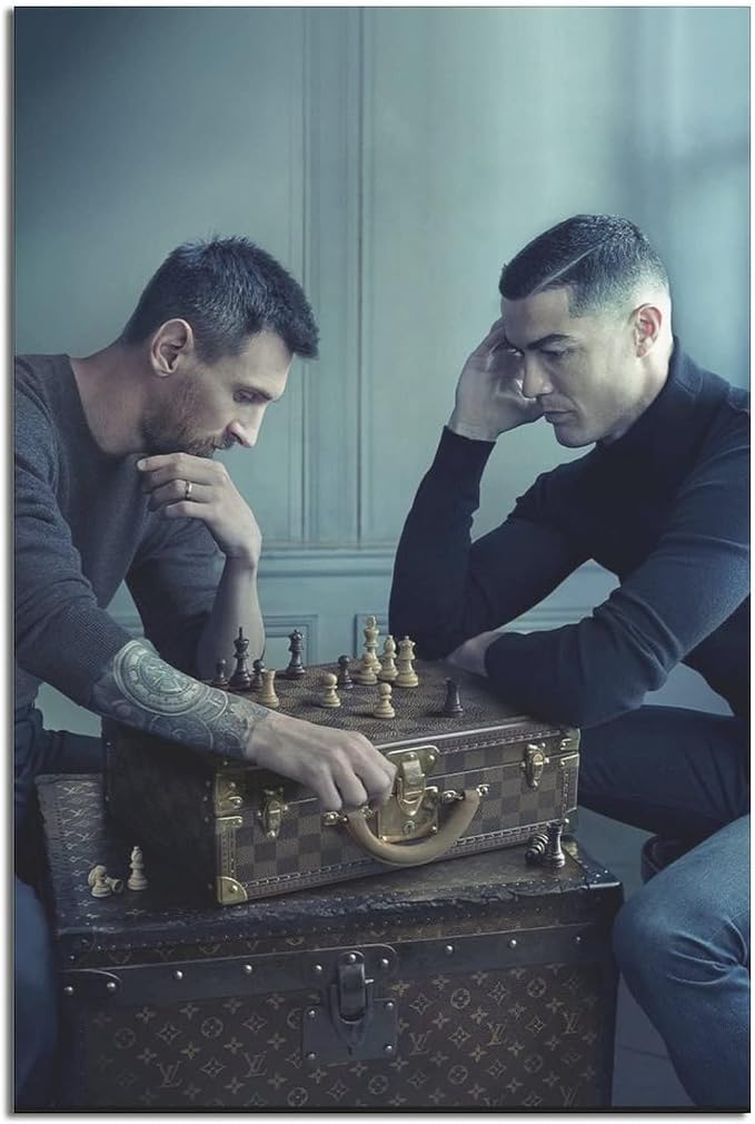 NBHYK Cristiano Ronaldo And Lionel Messi Poster frames poster board Wall Art Prints Canvas painting for room aesthetic Decor ready to hanging 16x24 poster