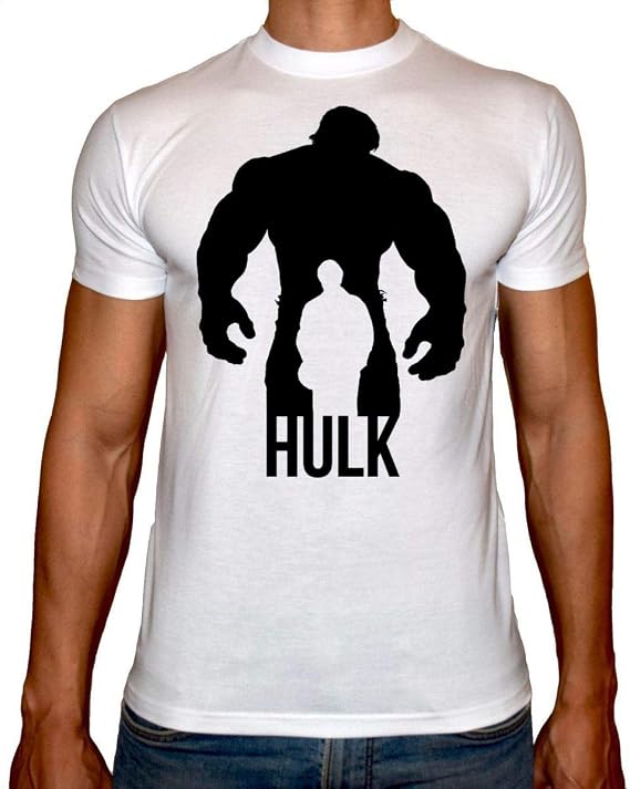 Fast Print Hulk Round Neck T-Shirt For Men - White, XL