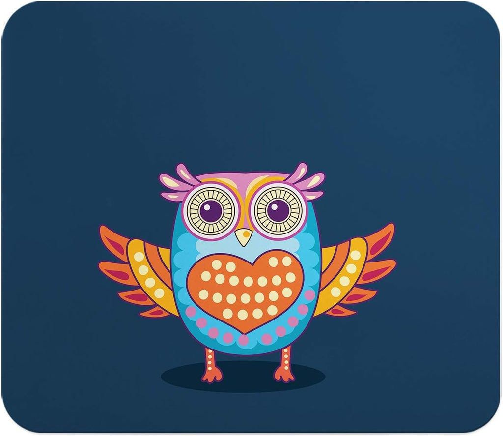 Loud Universe Owl Colorful Rectangular Thick Flexible Mouse Pad