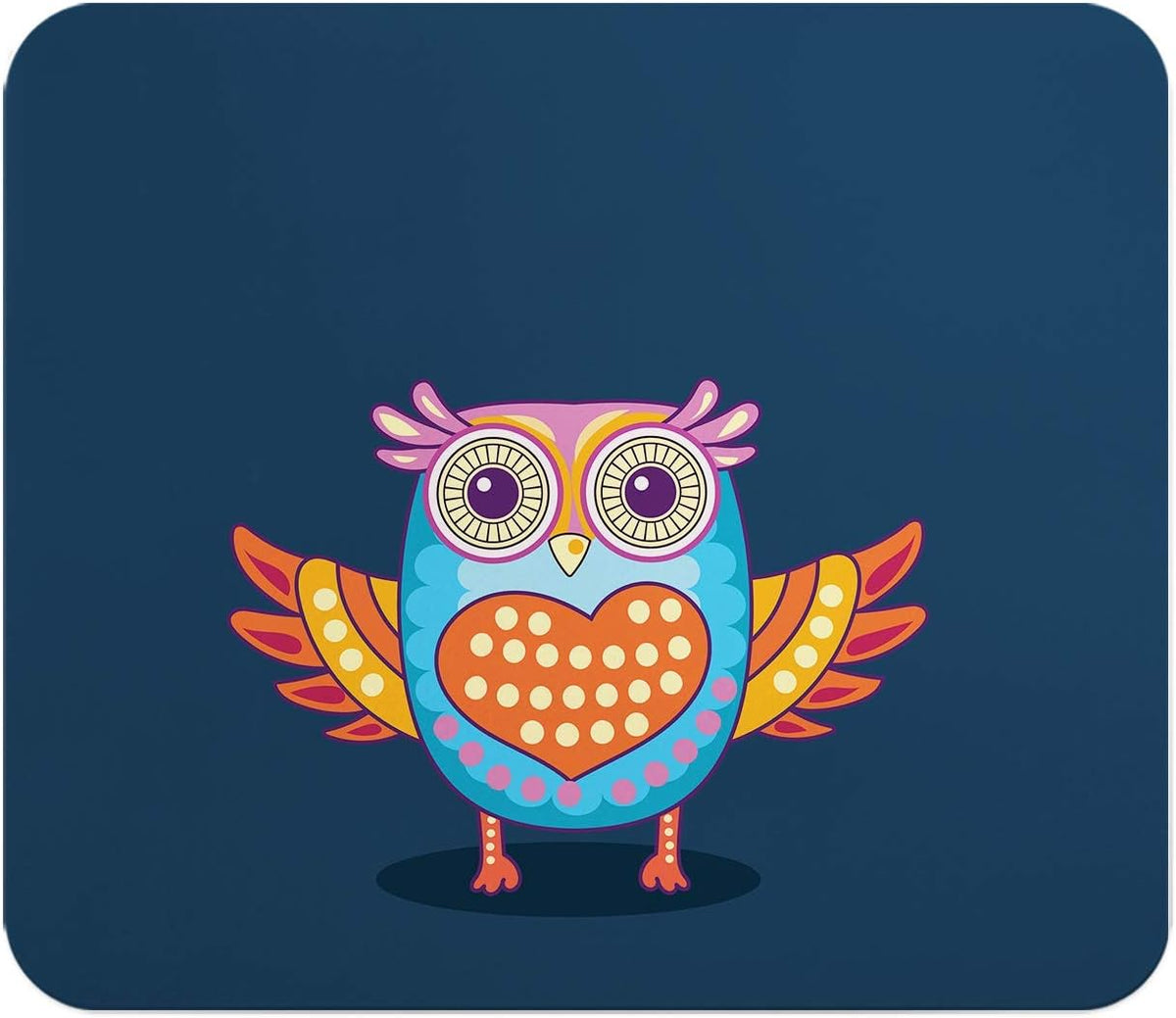 Loud Universe Owl Colorful Rectangular Thick Flexible Mouse Pad
