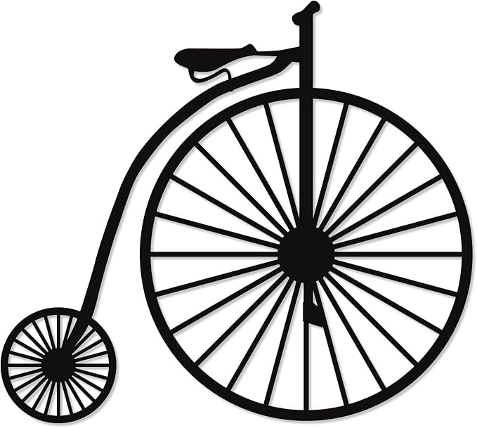 Wooden wall art panel featuring a classic bicycle design, measuring 80cm x 80cm