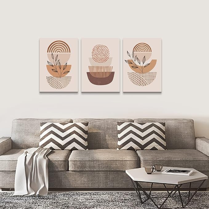 DZRWUBHS Boho Wall Decor Living Room Canvas Wall Art For Bedroom Abstract Line Wall Paintings Wall Decorations For Office Abstract Prints Artwork Room Wall Pictures Kitchen Home Decoration 3 Piece Set