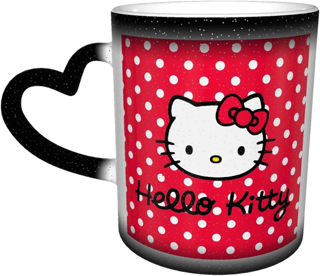 Tinwyde Anime Kitty Cat Mug Coffee Travel Mugs Novelty Heat Color Changing Mug Magic Galaxy Starry Ceramic Tea Cups Gift