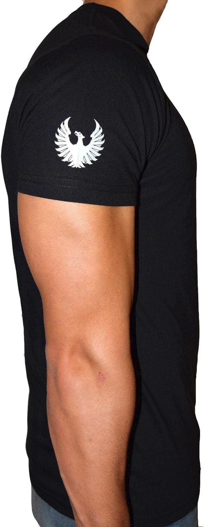 PHOENIX Black Round Neck T-Shirt For Men