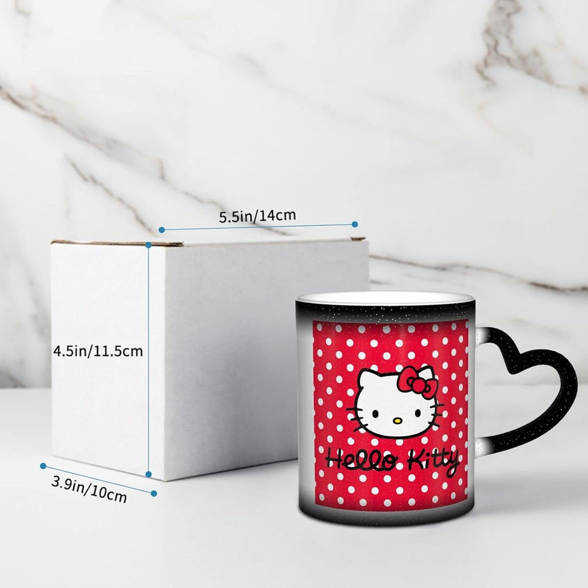 Tinwyde Anime Kitty Cat Mug Coffee Travel Mugs Novelty Heat Color Changing Mug Magic Galaxy Starry Ceramic Tea Cups Gift